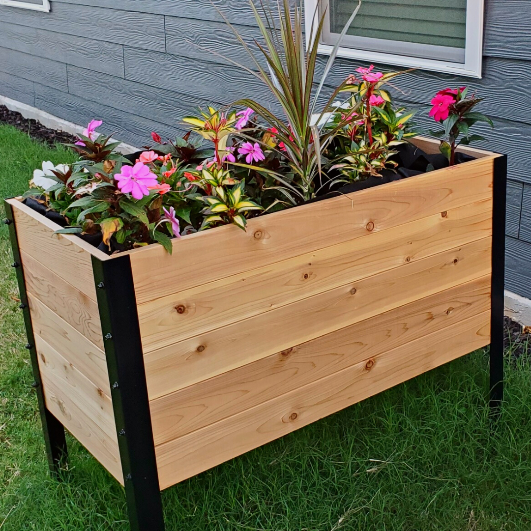 18 x 36 Raised Garden Bed - 30 TALL – rectangular cedar planter box for outdoor and garden use